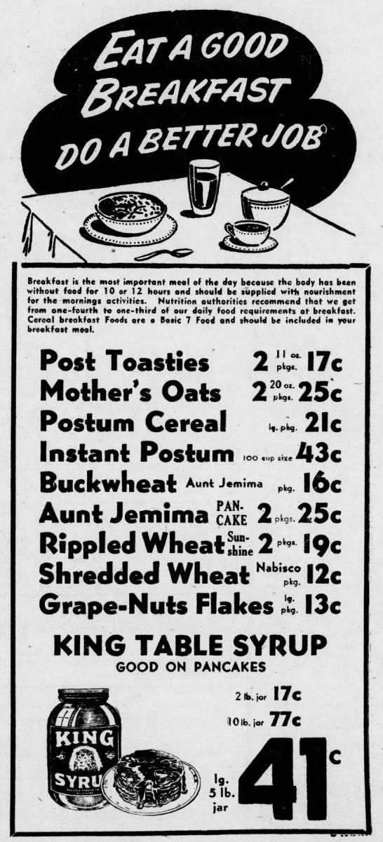 Orijinal Kahvaltı Pazarlama Kampanyası Ekim 1944 — Newspapers.com